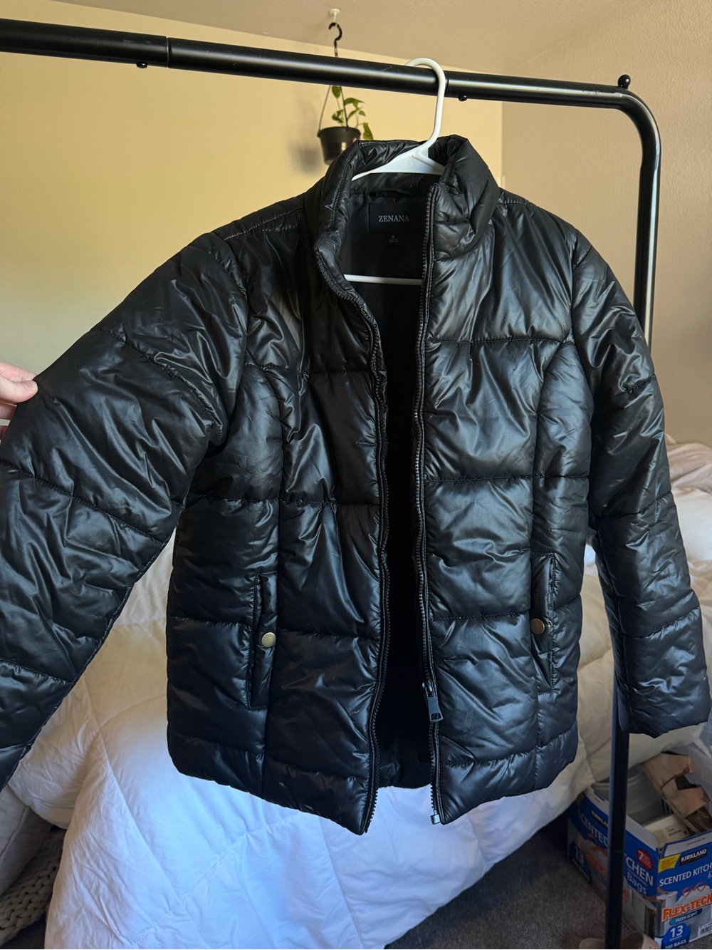 Zenana Outfitters Black Quilted Puffer Jacket - Lightweight Insulated Coat